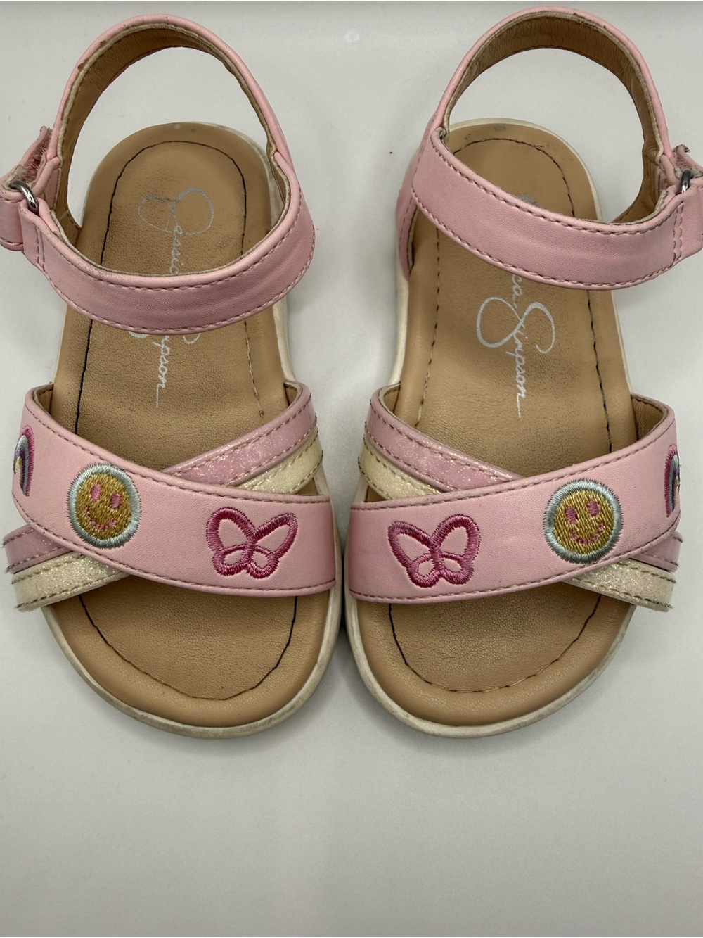 Jessica Simpson Pink Butterfly & Smiley Strap Sandals
